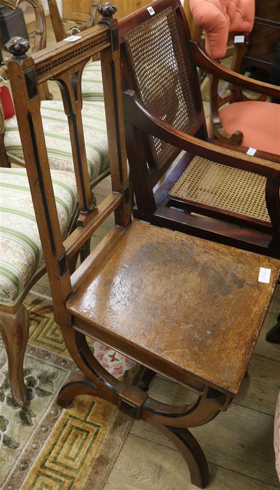 A Pugin style inlaid walnut chair